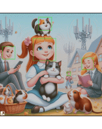 Õnnelikud 5G mastid vilkuv GIF anim.